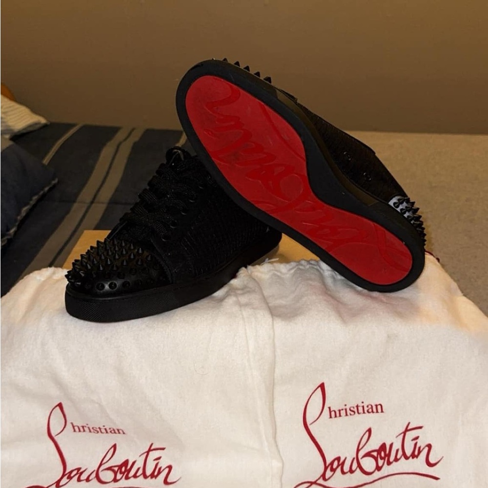 Christian Louboutin Men's Black Spiked Sneakers